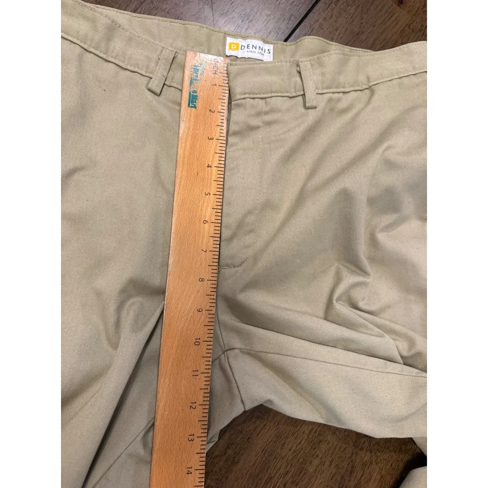 Dennis Uniform Mens Khaki Chino Pants Tan Straight Leg Style 077000 Size 32x26.5